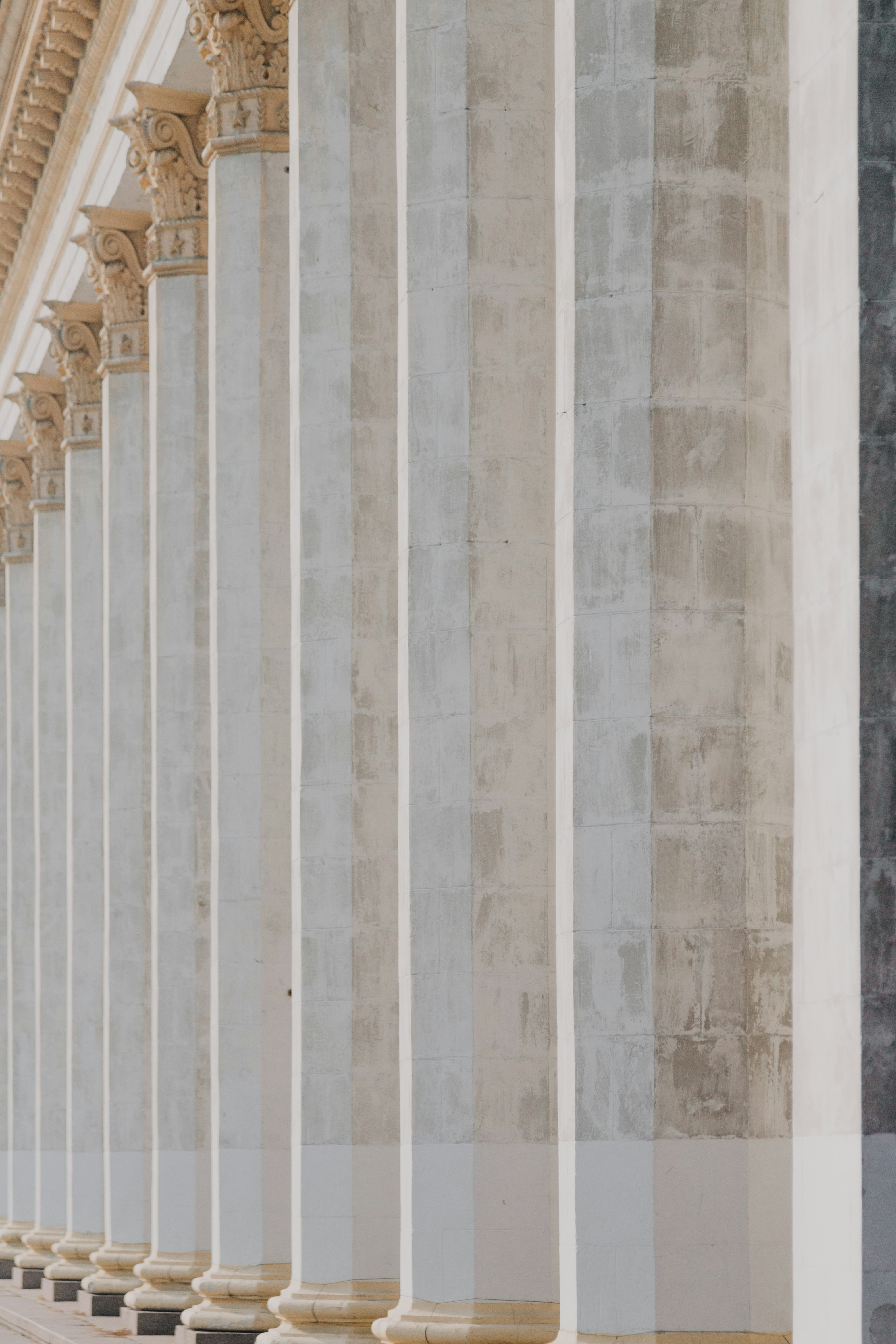 white concrete pillars